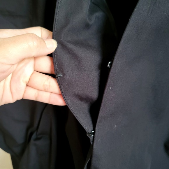 NWOT Zara Black Cotton Poplin Puff Sleeve Self-Tie Bow V-Neck Top Jacket Medium - Picture 13 of 14